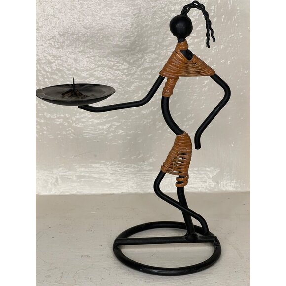 Vintage 1960's Pair of Laurids Lonborg Figure Dancing Candle Holders 9in & 12in - Picture 6 of 13